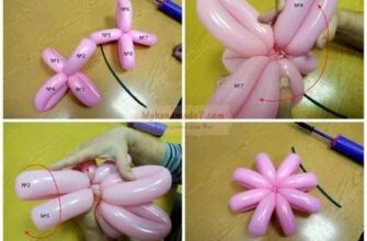 как сделать цветок из шариков колбасок поэтапно видео